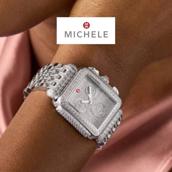Michele Accessories - Michele Deco Diamond Stainless Watch, 18mm,